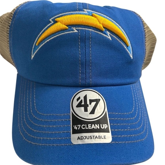 Los Angeles Chargers '47 Clean Up Blue Adjustable Hat Unisex NFL Cap - Picture 2 of 7